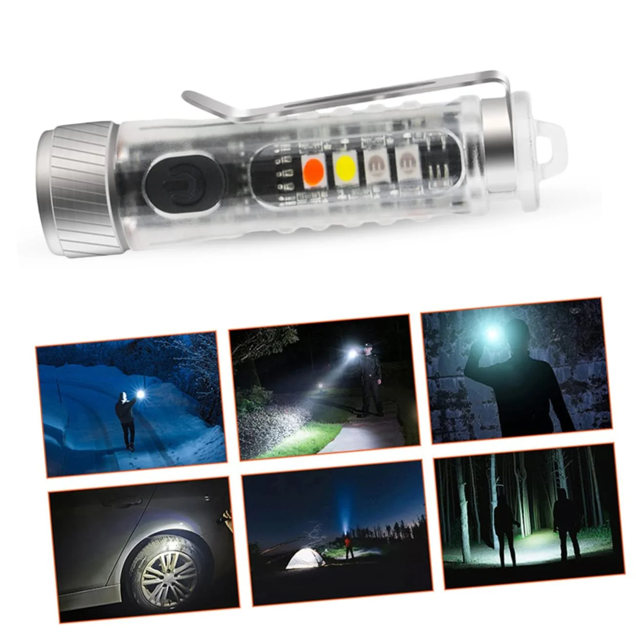 Фонарик-брелок INOOMP, 3 шт, портативный, аварийный, LED PC, фото №7