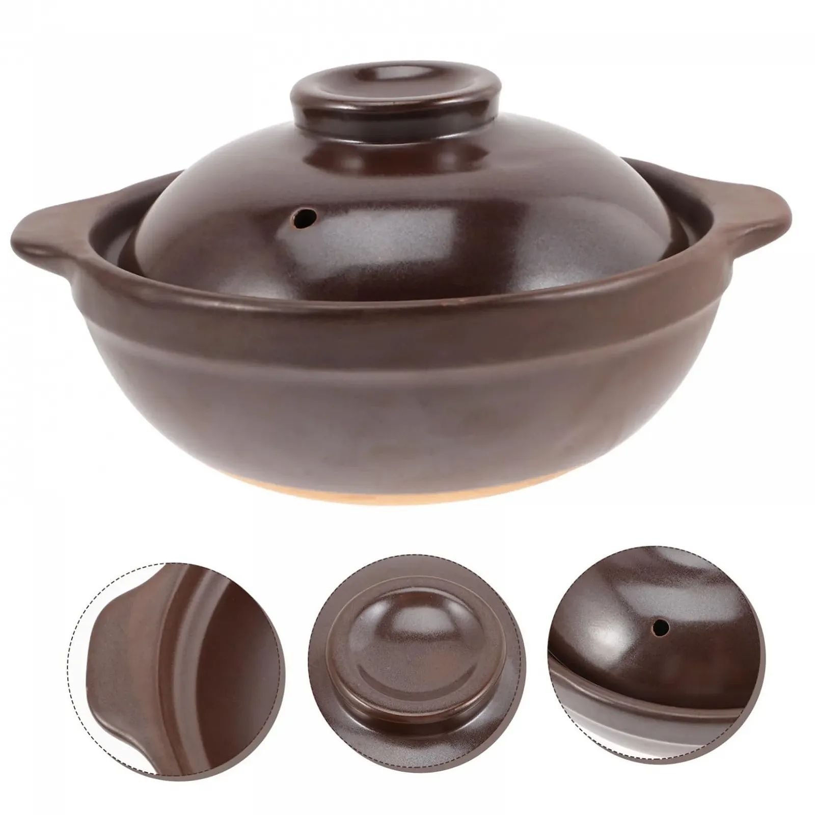 Каструля керамічна Kleine з кришкою термостійка антипригарна багатофункціональна, фото №3