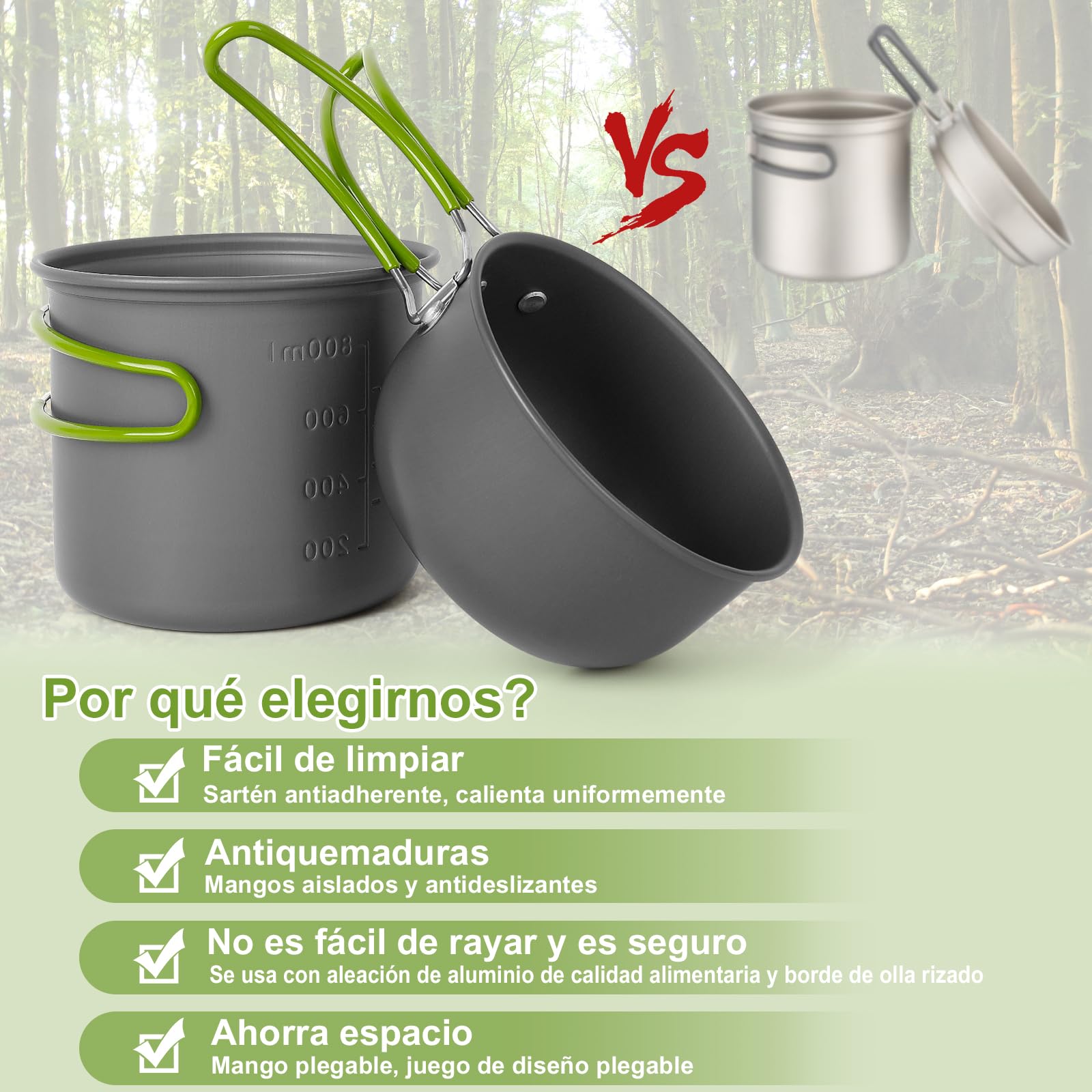 Набор посуды Shayson Camping Pot Set с газовой плитой, портативный алюминиевый складной набор для готовки на 1-2 человек, фото №6