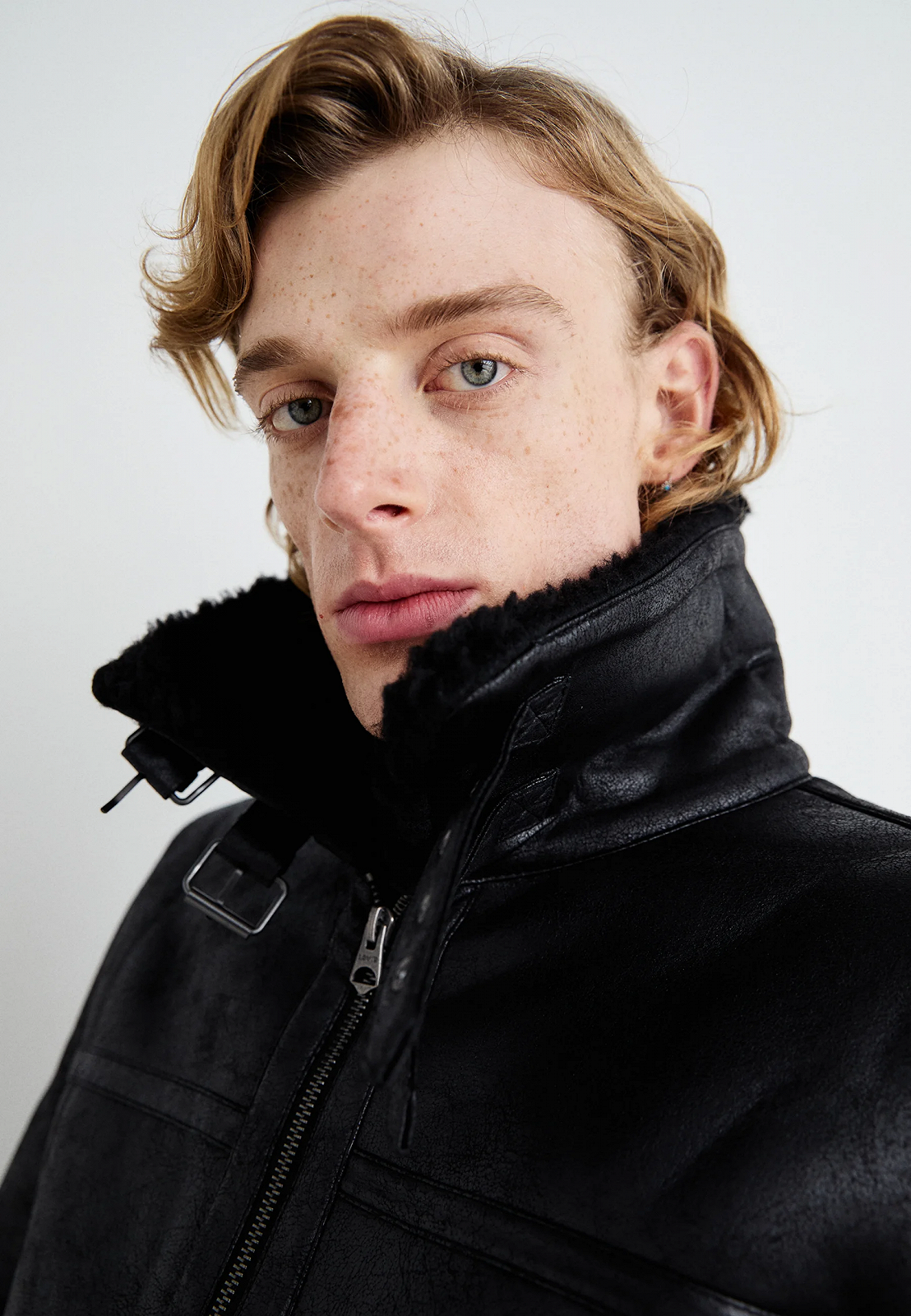 Мужская кожаная куртка Levis - Lsefaux Leather Sherpa Black - L, фото №4