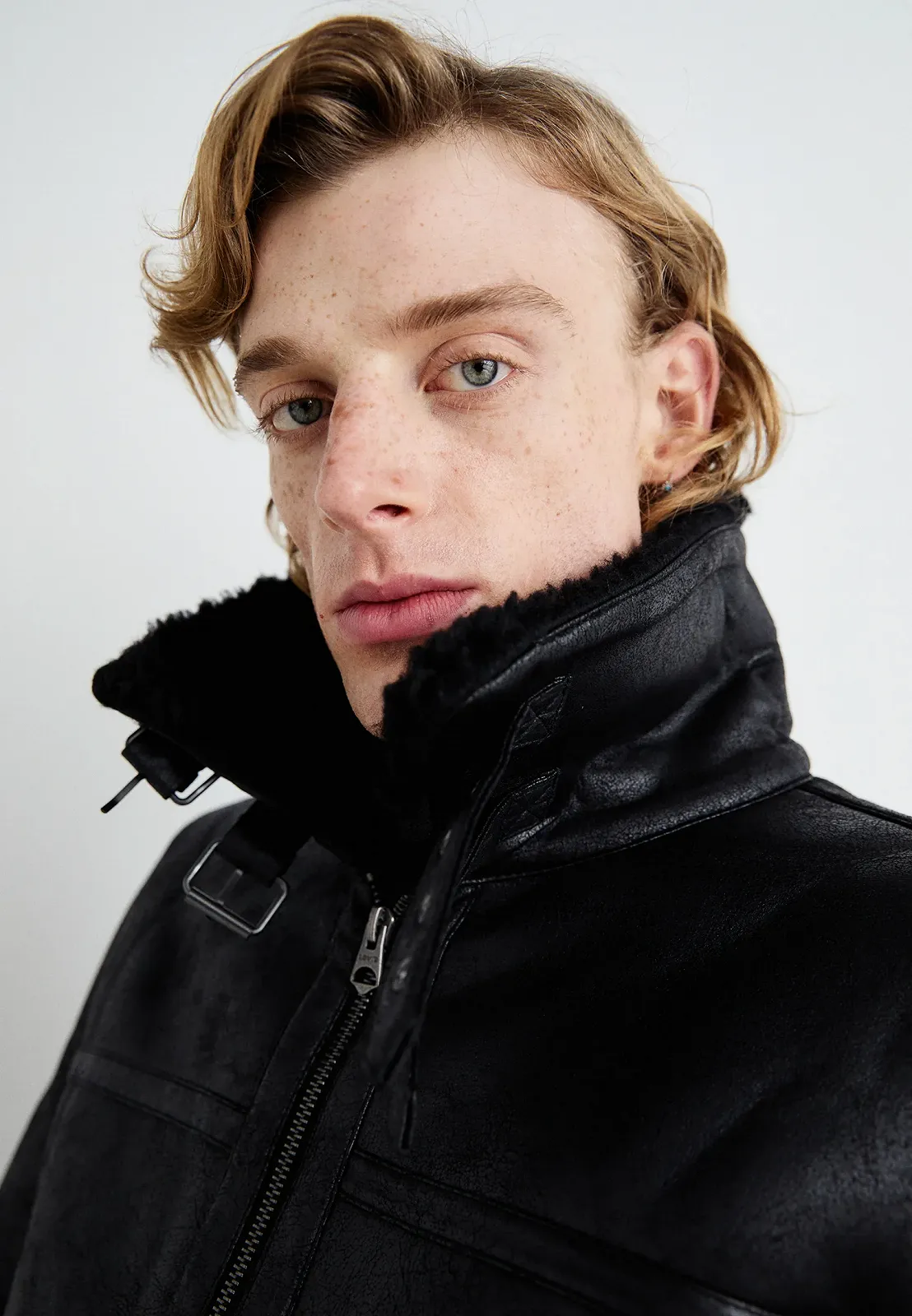 Чоловіча шкіряна куртка Levis - Lsefaux Leather Sherpa Black - L, фото №4