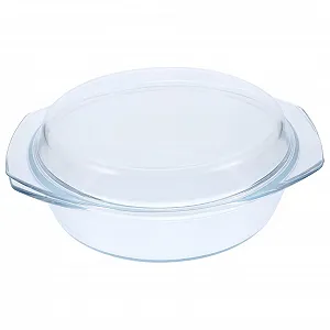 Стеклянная форма для запекания SOIMISS с крышкой прозрачная термостойкая для духовки и микроволновой печи - Фото 1
