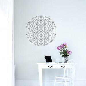 Наклейка на стіну Flower of Life 60 x 60 см Середньо-сірий synthetic.ua - Фото 1
