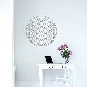 Наклейка на стіну Flower of Life 60 x 60 см Середньо-сірий synthetic.ua - Фото 1
