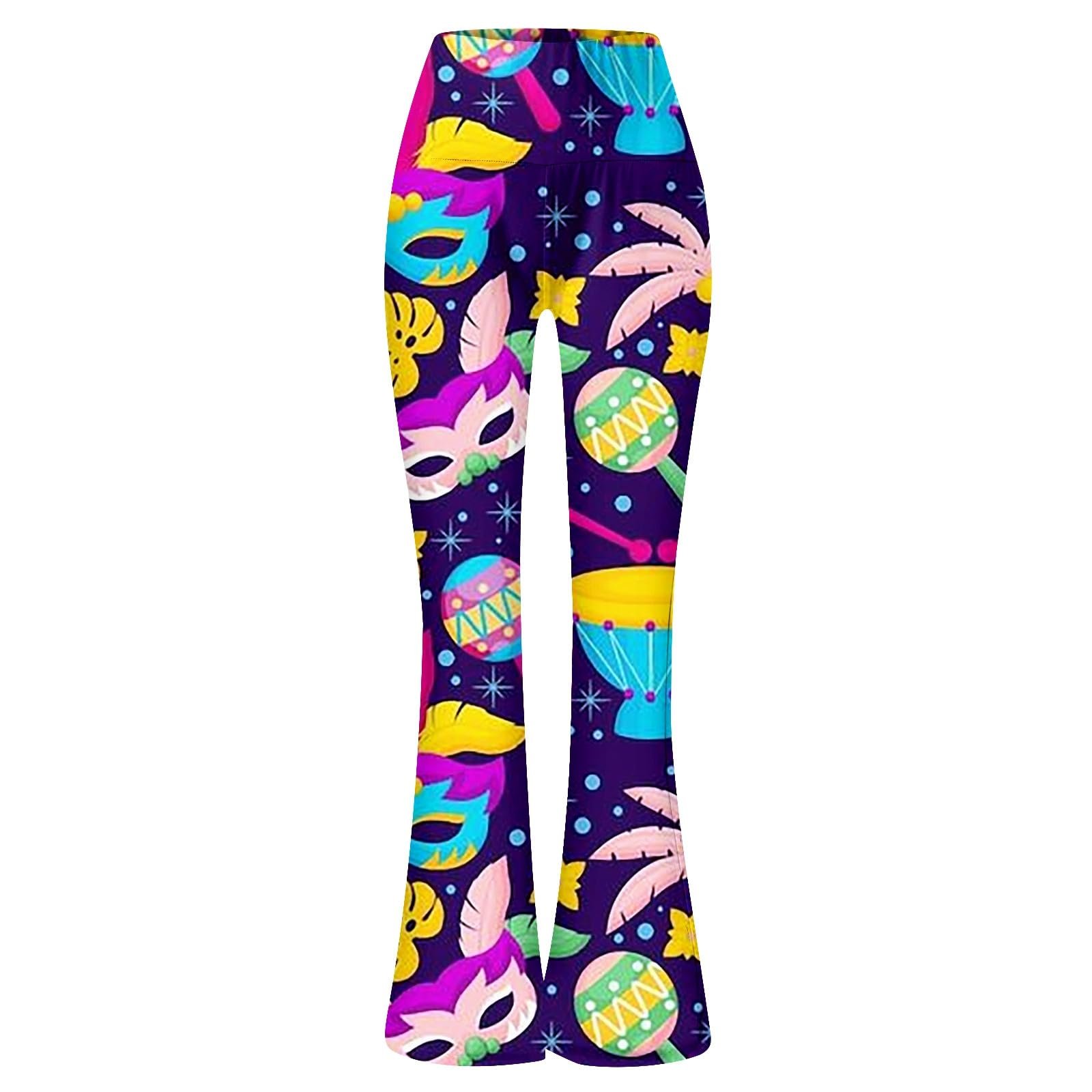 callmo Жіночі 70-х 80-х Квітковий принт Hippie Trousers Boho Beach Широкі літні Елегантні з високою талією Bootcut Еластична талія Для йоги Дискотека Рейв Фестиваль Карнавал, фото №2