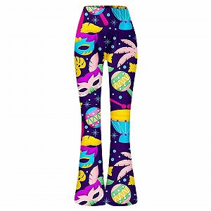 callmo Жіночі 70-х 80-х Квітковий принт Hippie Trousers Boho Beach Широкі літні Елегантні з високою талією Bootcut Еластична талія Для йоги Дискотека Рейв Фестиваль Карнавал synthetic.ua - Фото 1
