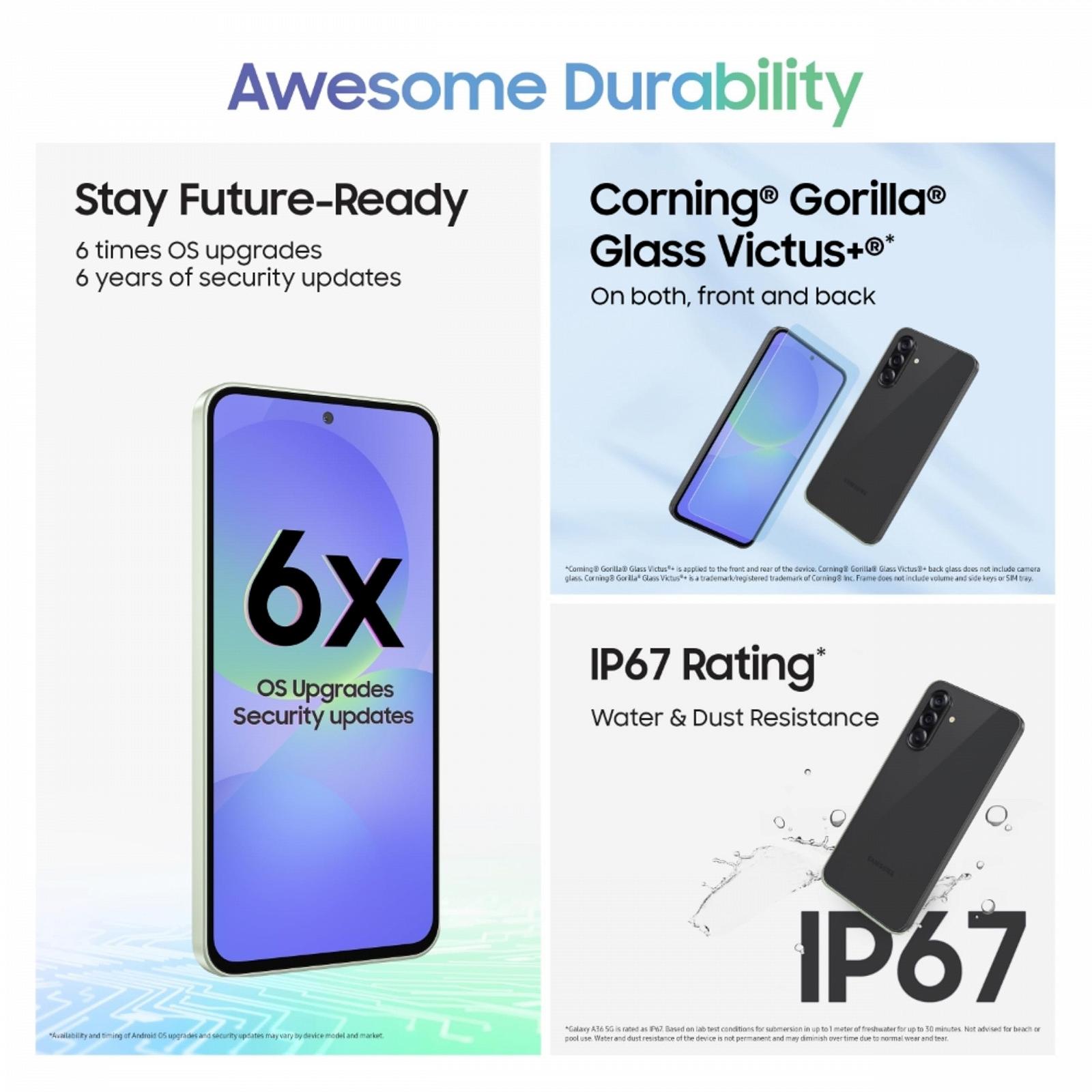 Смартфон Samsung Galaxy A36 5G 8GB RAM 256GB ROM Awesome Black, фото №7 Смартфон Samsung Galaxy A36 5G 8GB RAM 256GB ROM Awesome Black, фото №7