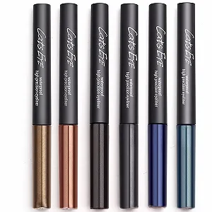 Рідка Підводка для очей з 6 кольорами, тонким пензликом, водостійка, стійка до поту, довготривала, швидковисихаюча формула 1 мл, пензлик чистий, силікон (A,) - Фото 1